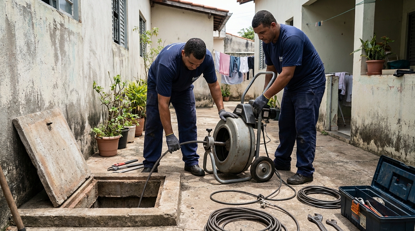Desentupimento de rede de esgoto em Suzano‑SP