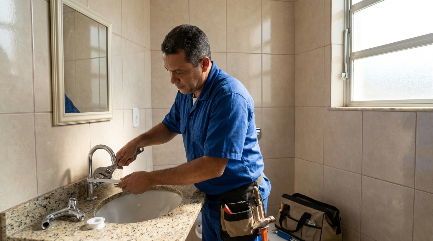 Instalação de torneira de banheiro em Suzano‑SP