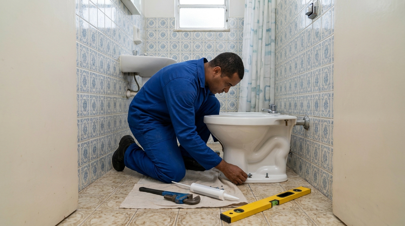 Instalação de vaso sanitário residencial em Suzano‑SP