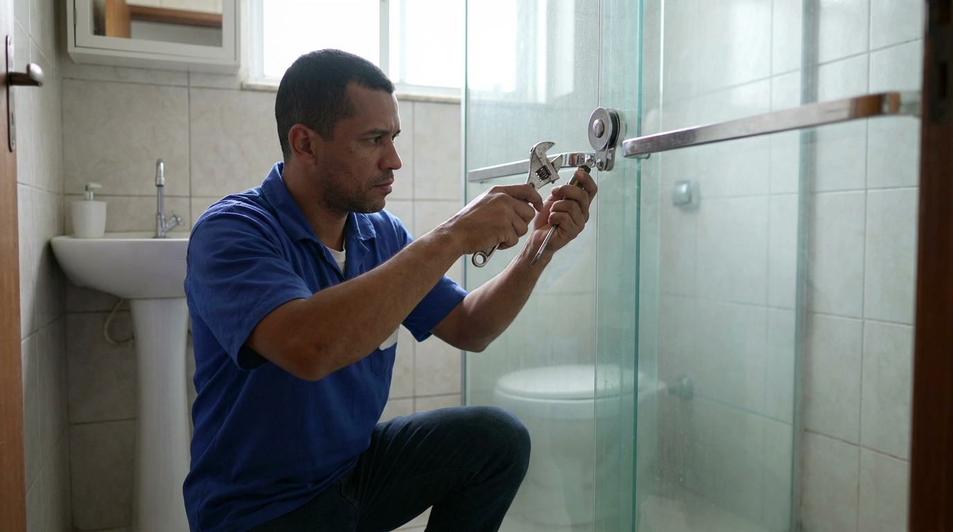 Manutenção e reparo de box de vidro perto de mim em Suzano‑SP